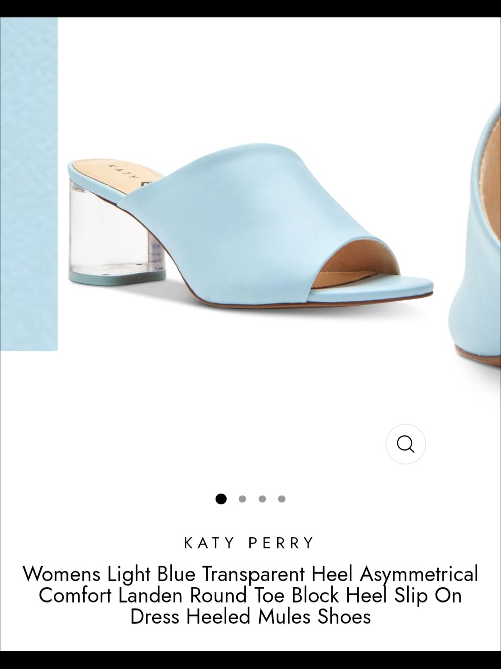 Katy Perry Collections Light Blue Clear Block Heel Mules